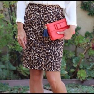 J.Crew Leopard Animal Print Pencil Skirt Size 6